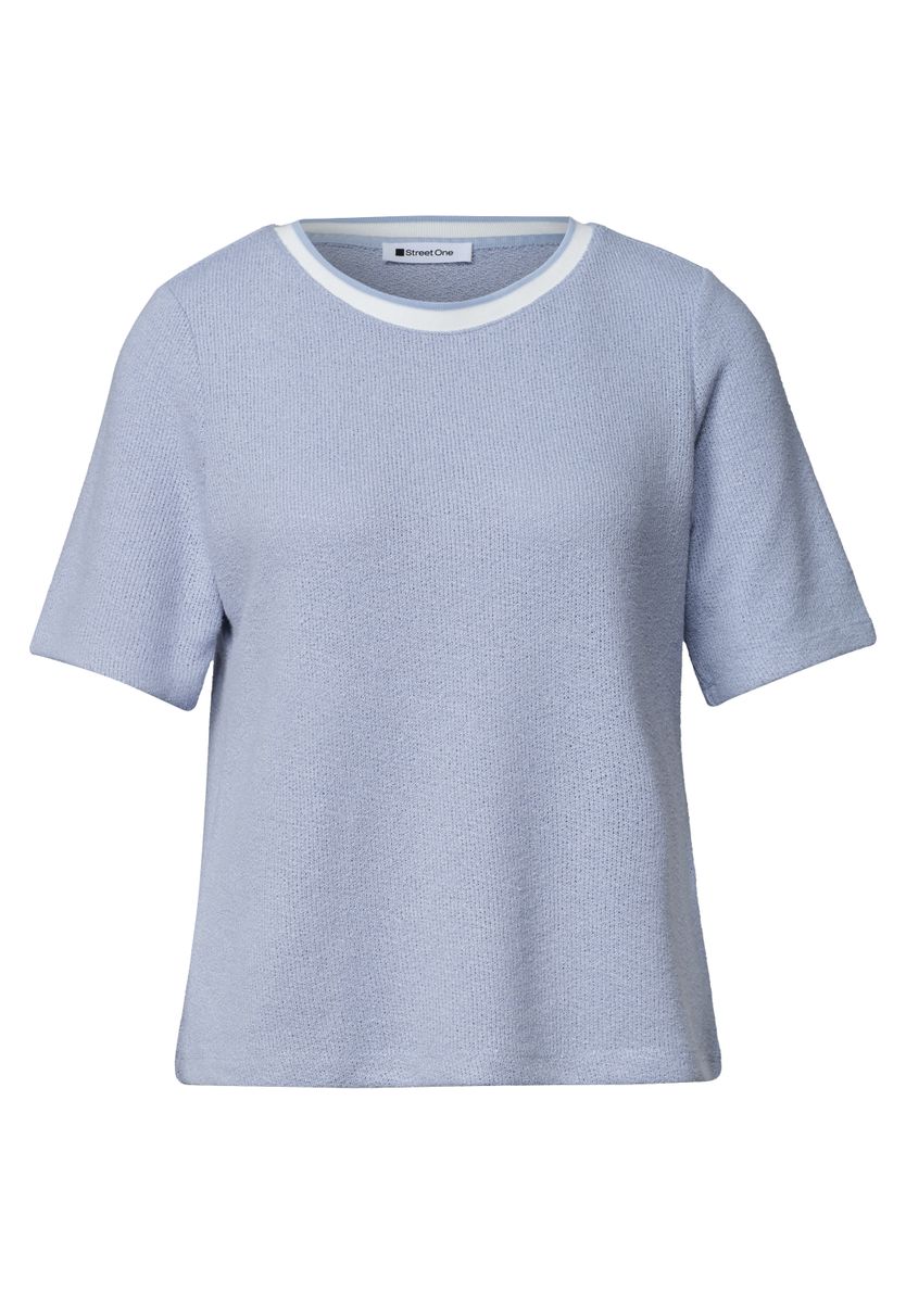 T-Shirt im Strick-Look mit Rundhals