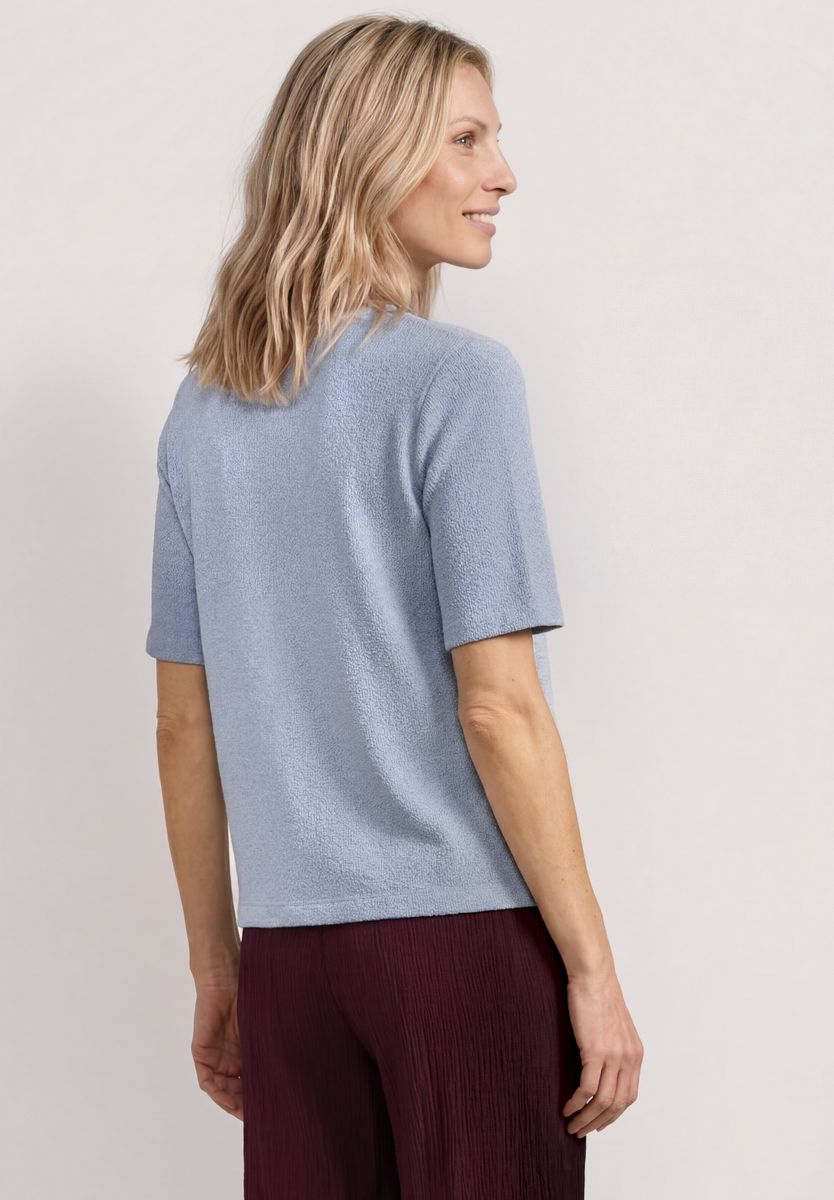 T-Shirt im Strick-Look mit Rundhals