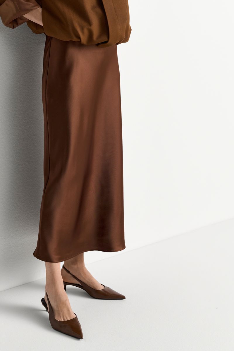 Satin Midi Skirt