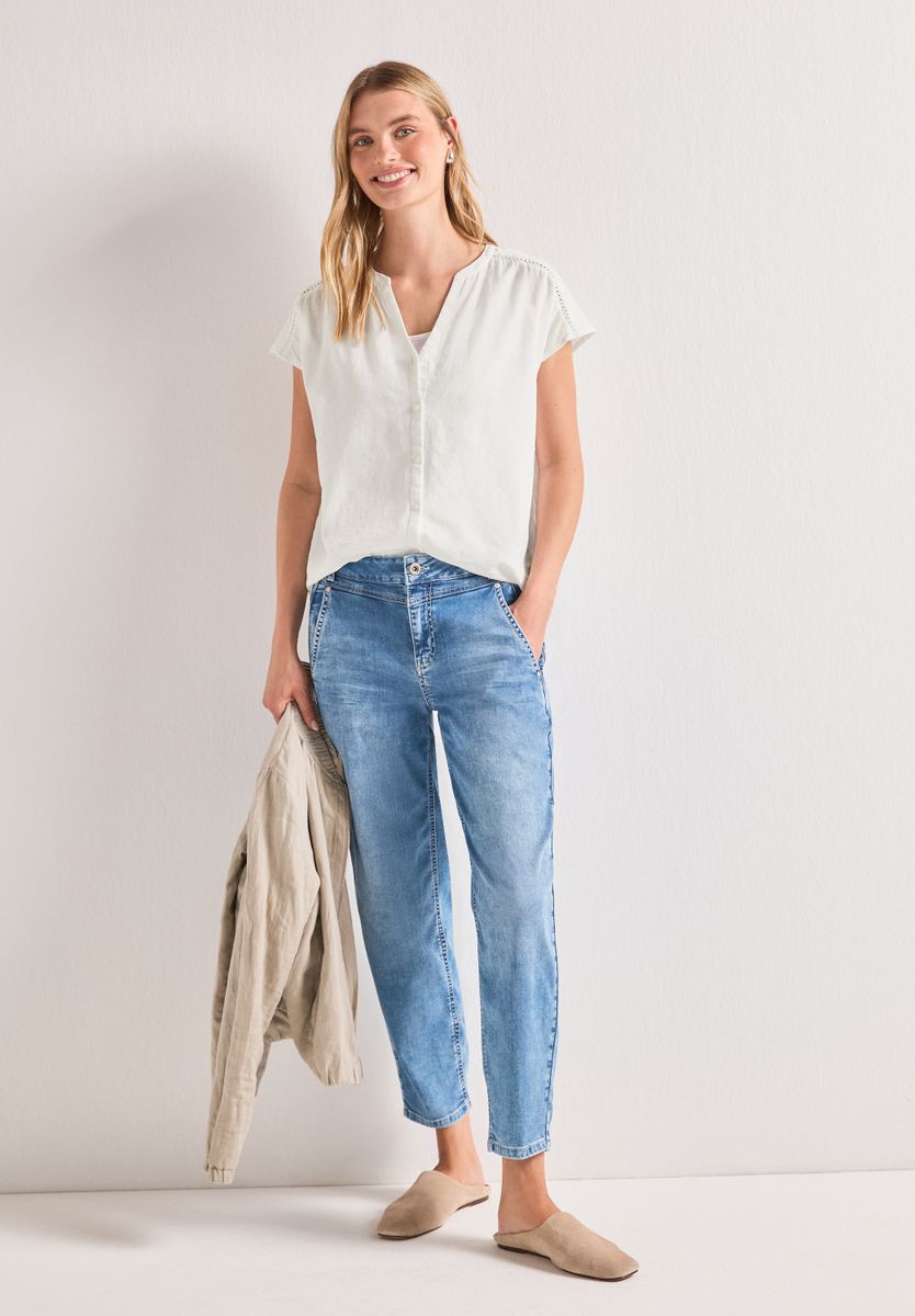 Dropped Shoulder Blusenshirt mit Tape