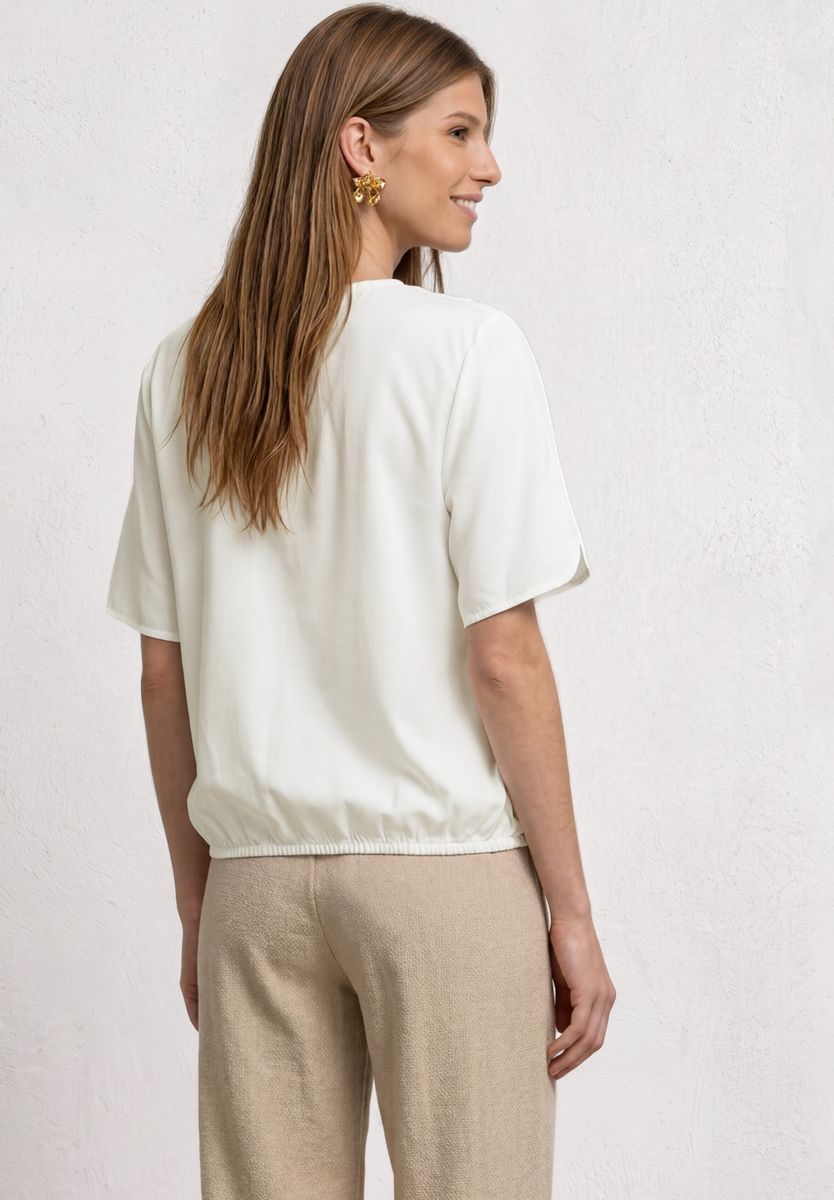 Kurzarm Blusenshirt mit V-Neck