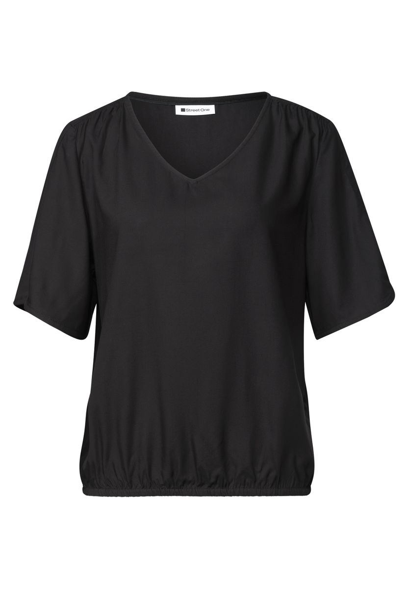 Kurzarm Blusenshirt mit V-Neck