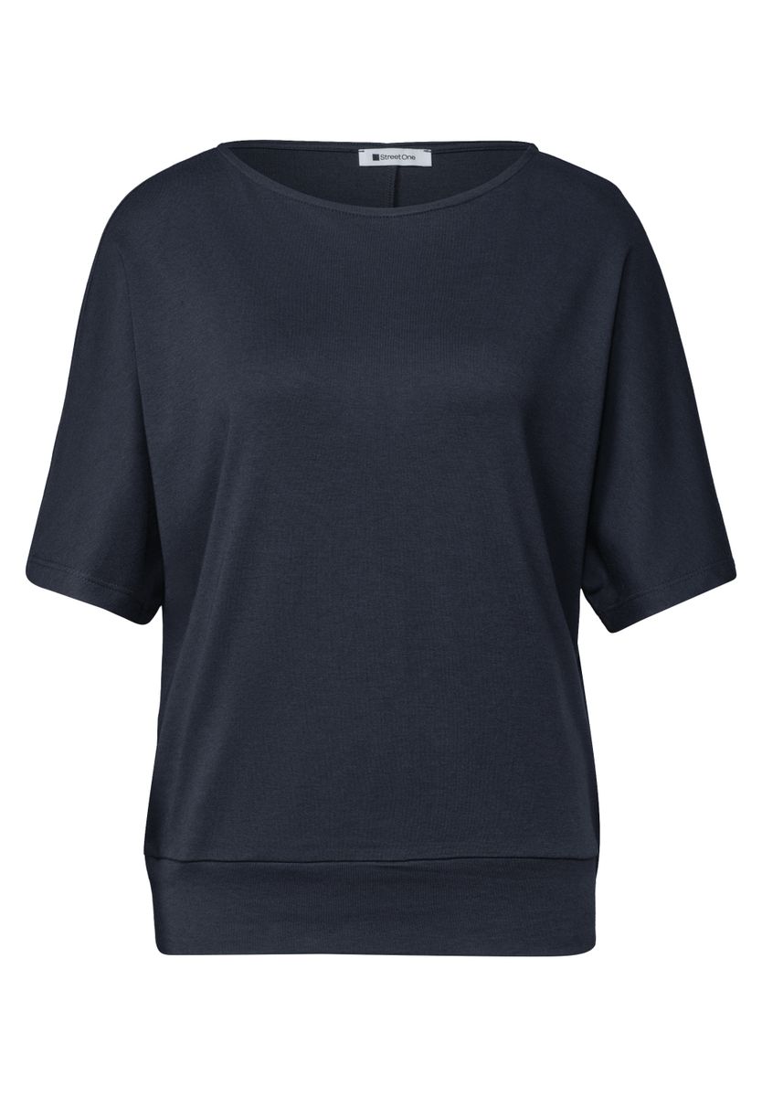 Basic Shirt mit Boat Neck und Elastikbund