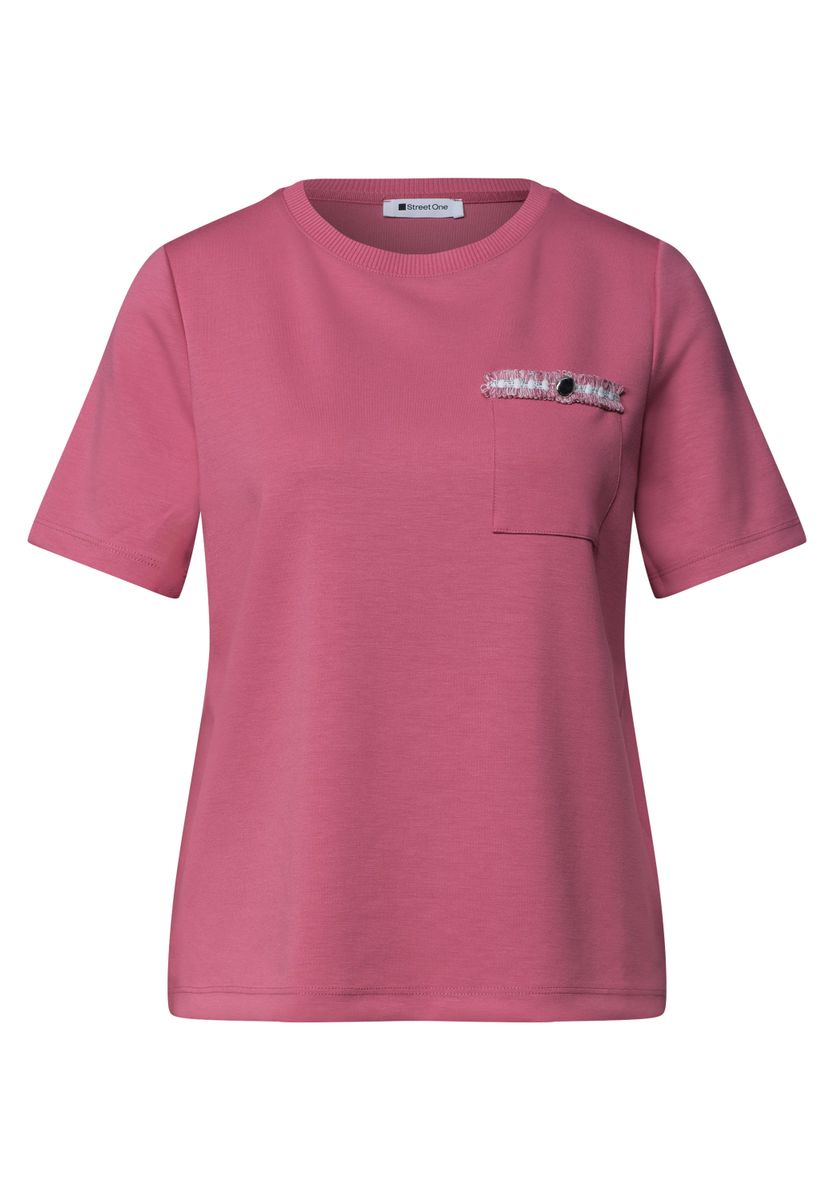 T-Shirt mit dekorativer Brusttasche