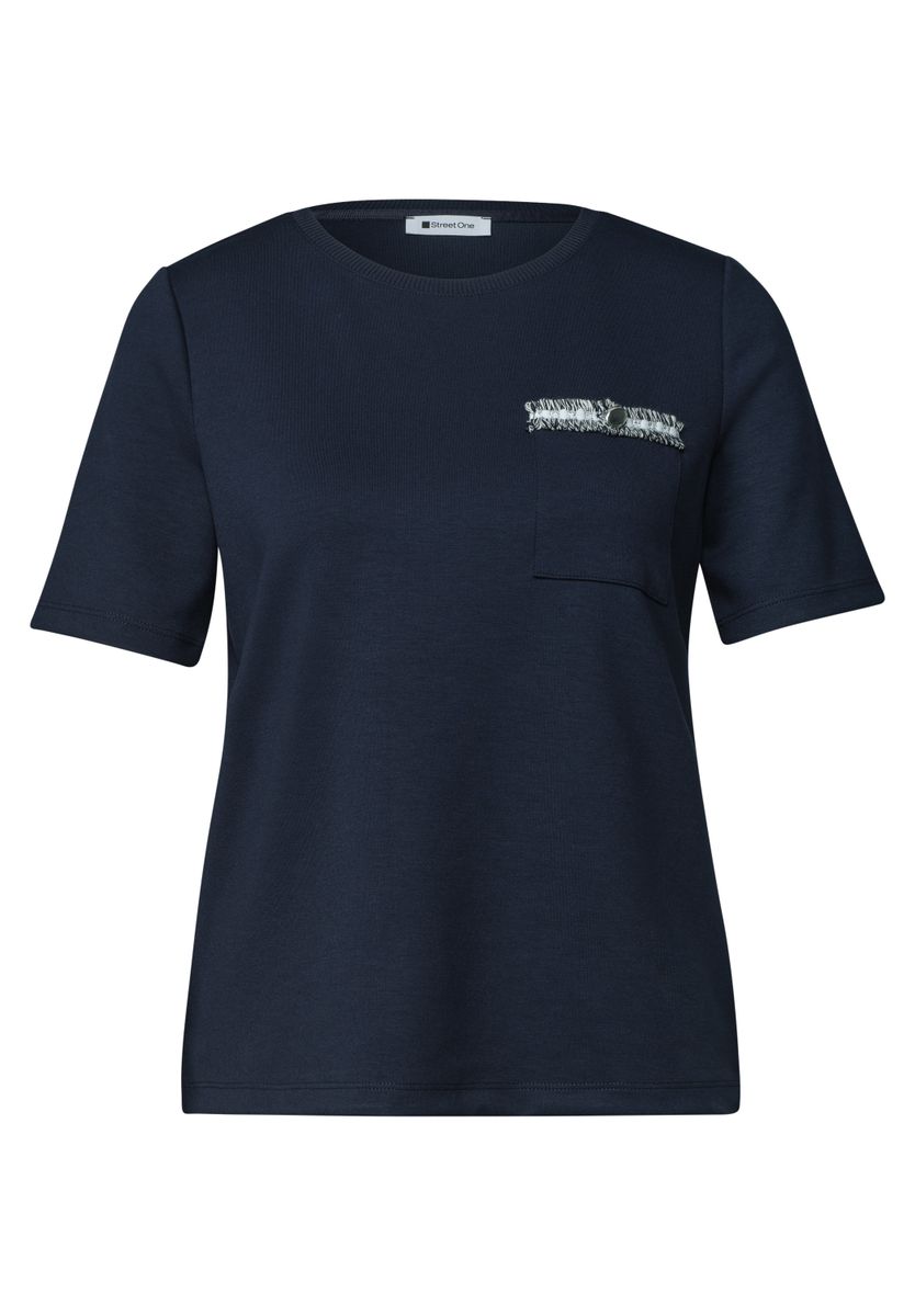 T-Shirt mit dekorativer Brusttasche