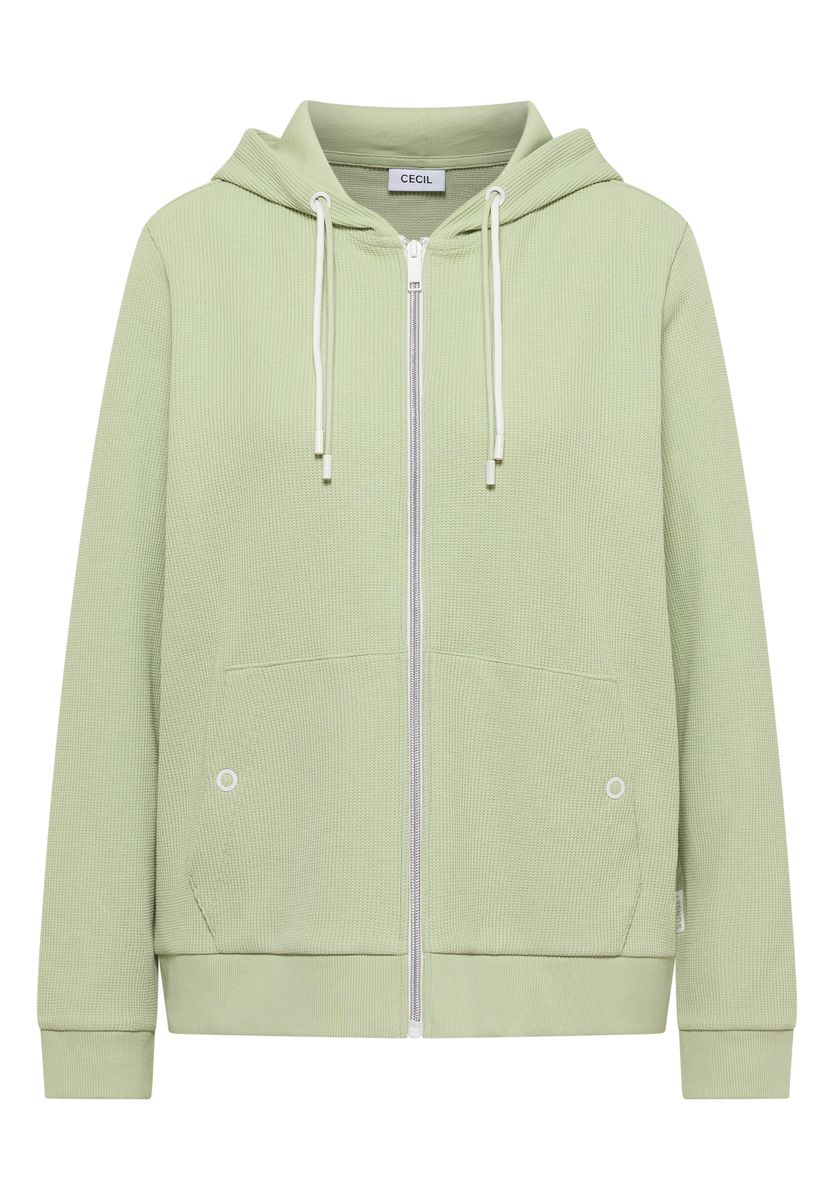 Langarm Jacke mit Kapuze und Struktur
