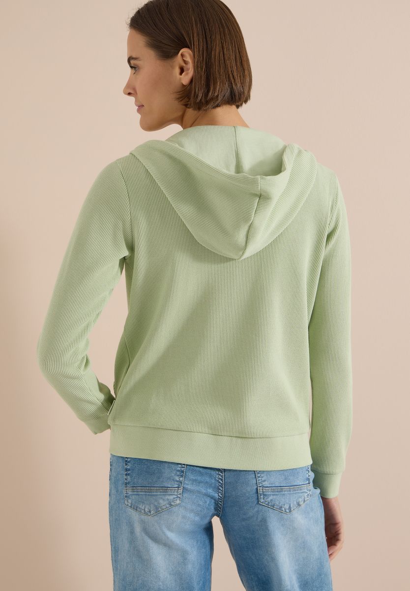 Langarm Jacke mit Kapuze und Struktur