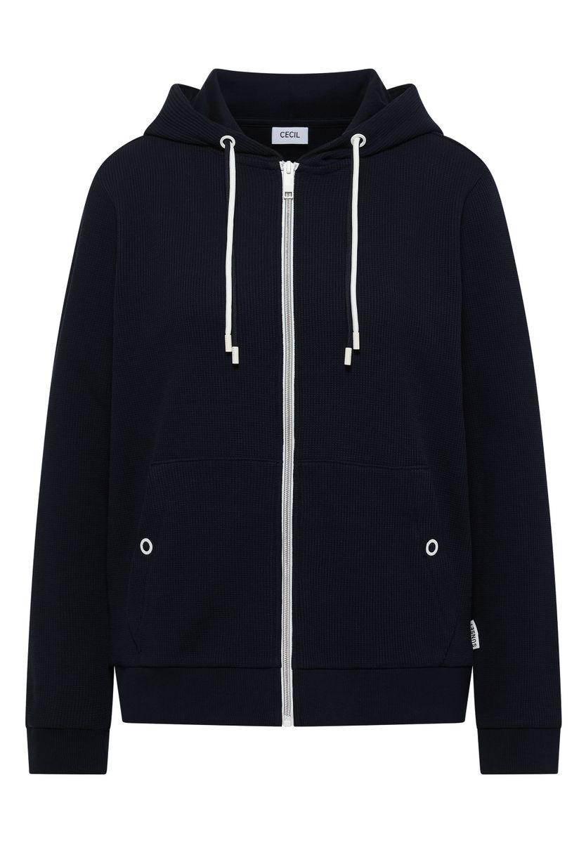 Langarm Jacke mit Kapuze und Struktur