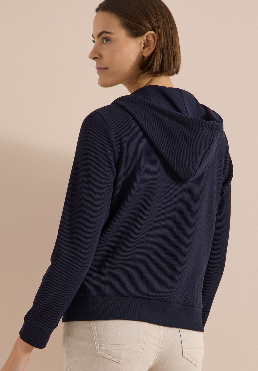 Langarm Jacke mit Kapuze und Struktur