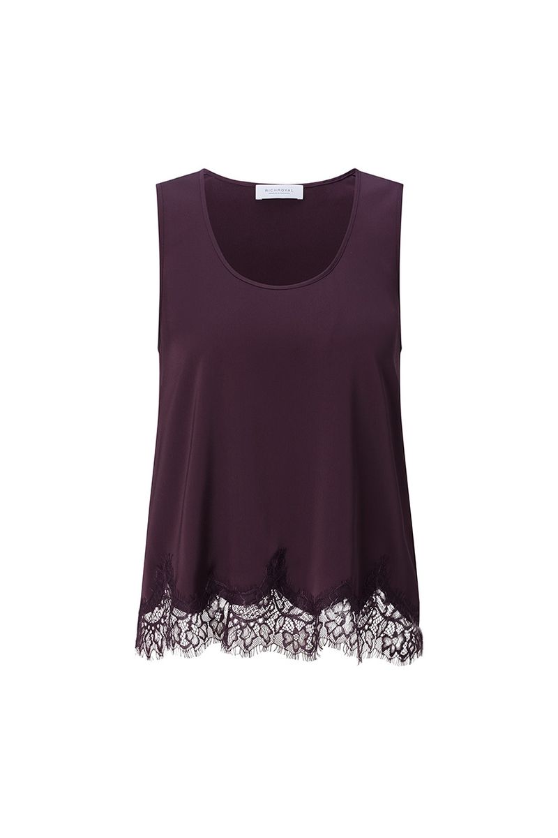 Satin Top with Lace
