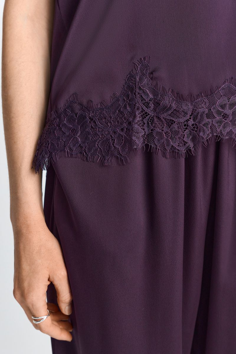 Satin Top with Lace