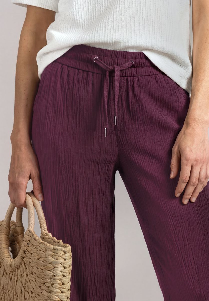 Mid Waist Wide Leg Hose im Loose Fit