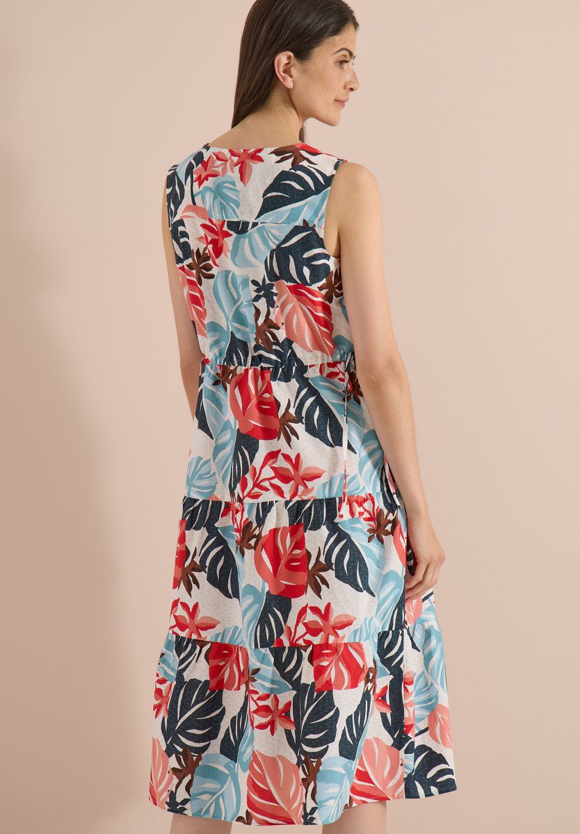 Midikleid mit V-Neck und Print