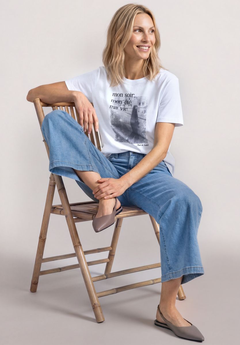 T-Shirt mit Rundhals und Fotoprint