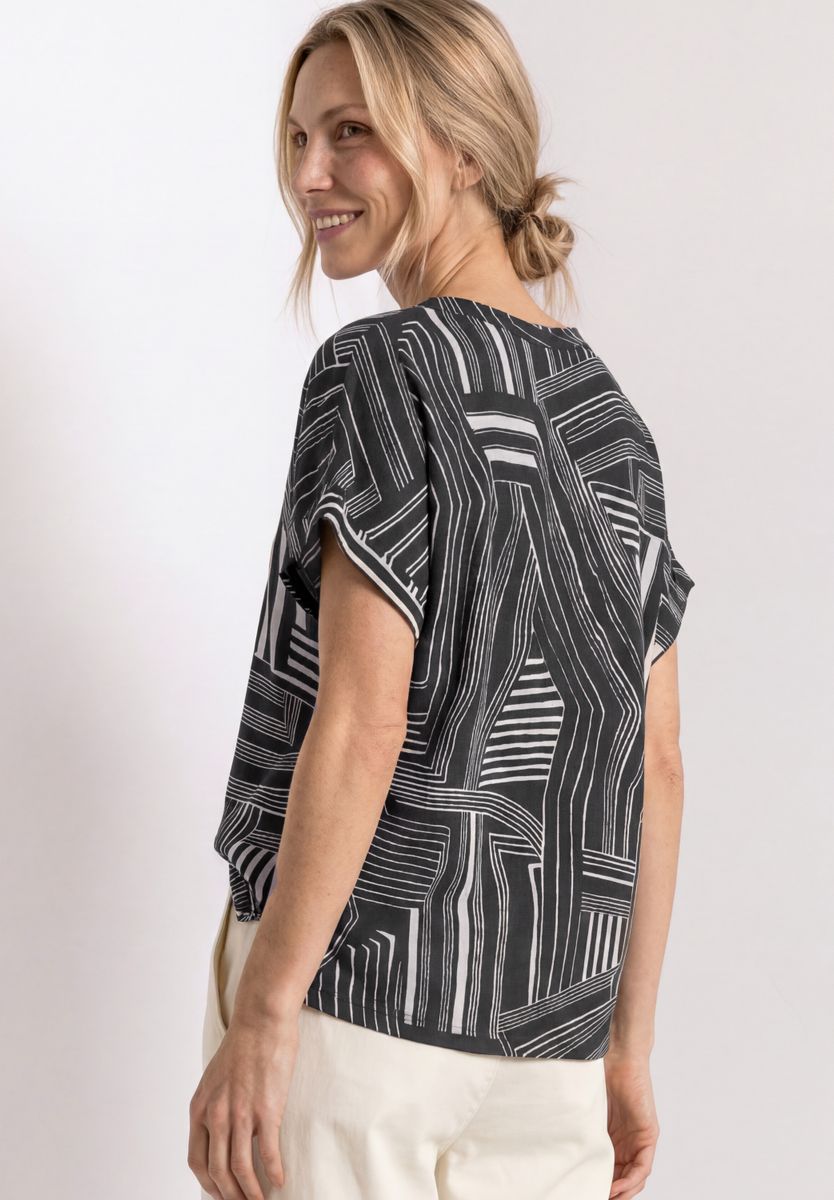 Dropped Shoulder Shirt mit Split Neck