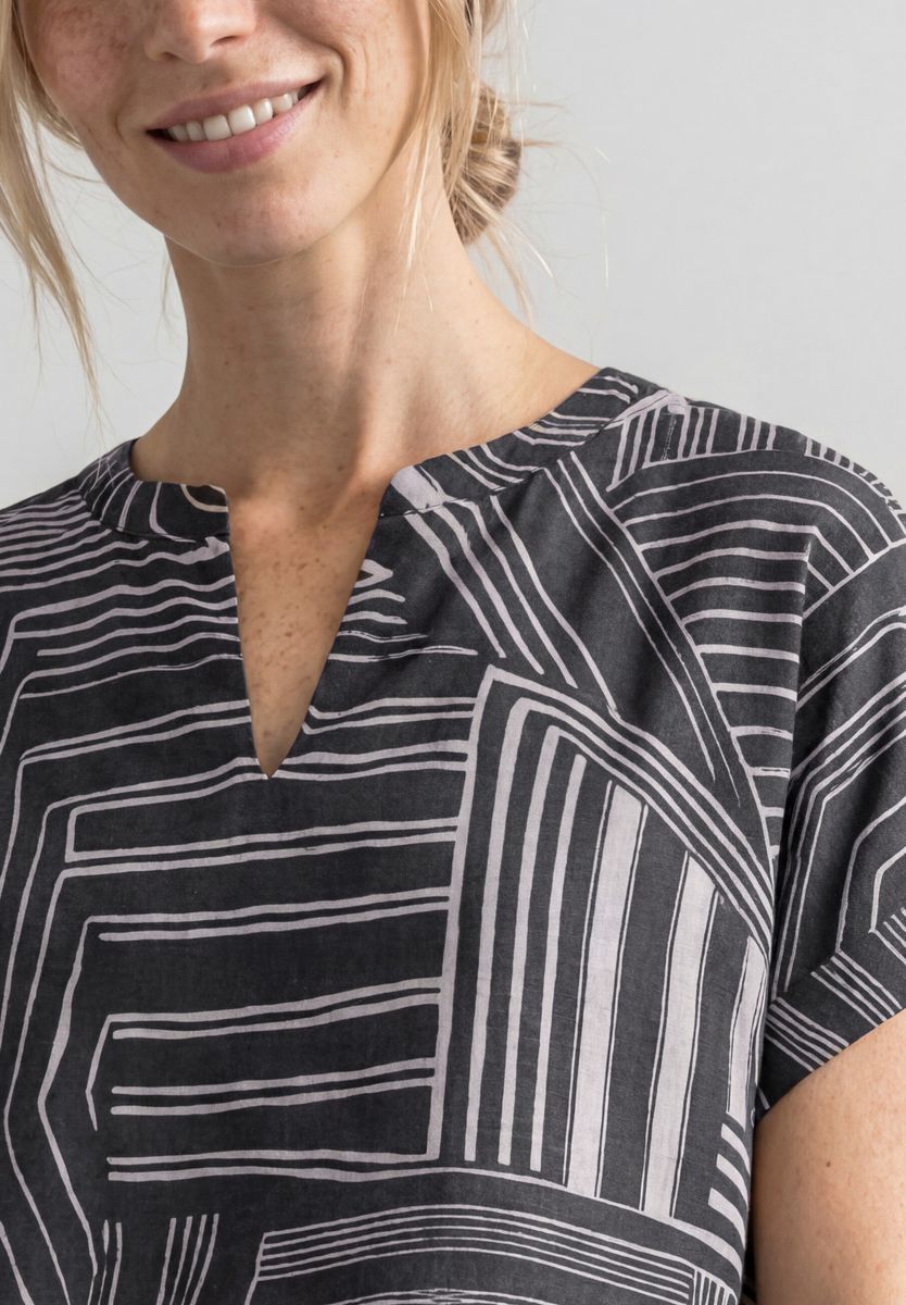 Dropped Shoulder Shirt mit Split Neck