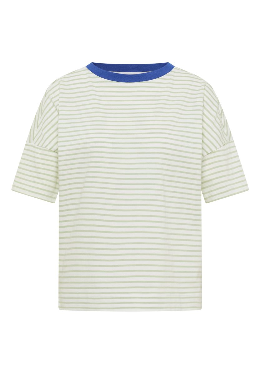 T-Shirt mit Streifen und Kontrastdetail