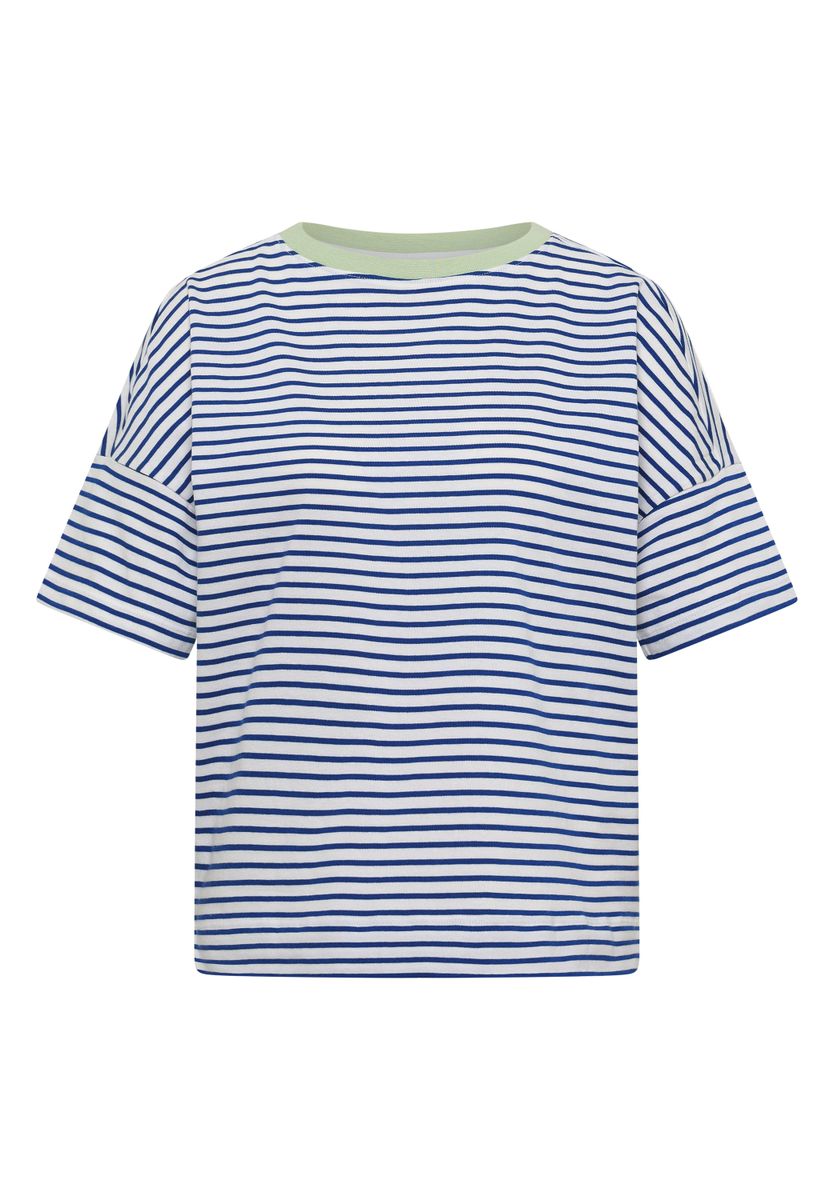 T-Shirt mit Streifen und Kontrastdetail