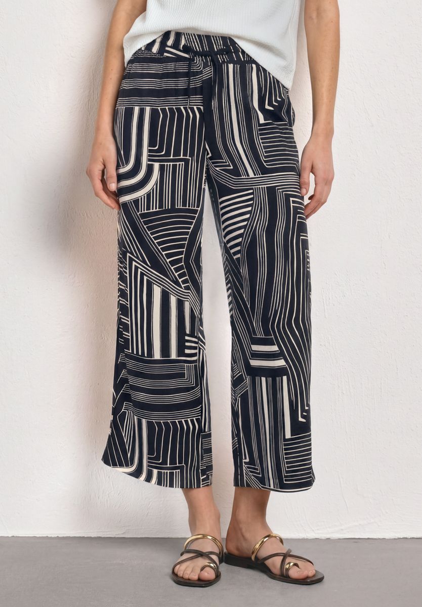 7/8 High Waist Culotte mit Muster