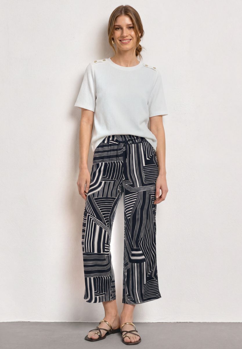7/8 High Waist Culotte mit Muster