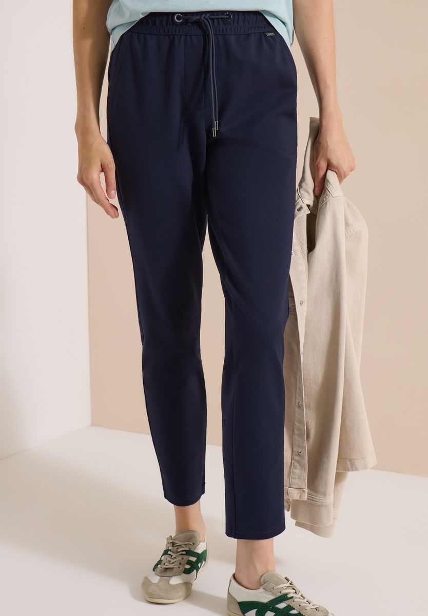 Mid Waist Slim Leg Hose im Casual Fit