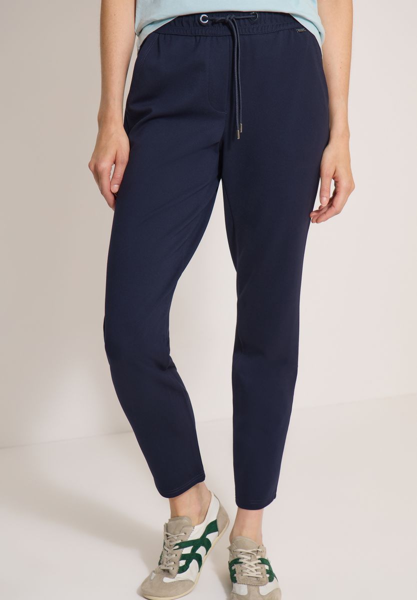 Mid Waist Slim Leg Hose im Casual Fit