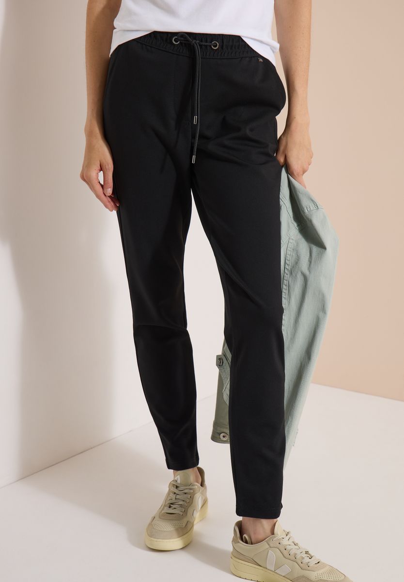 Mid Waist Slim Leg Hose im Casual Fit