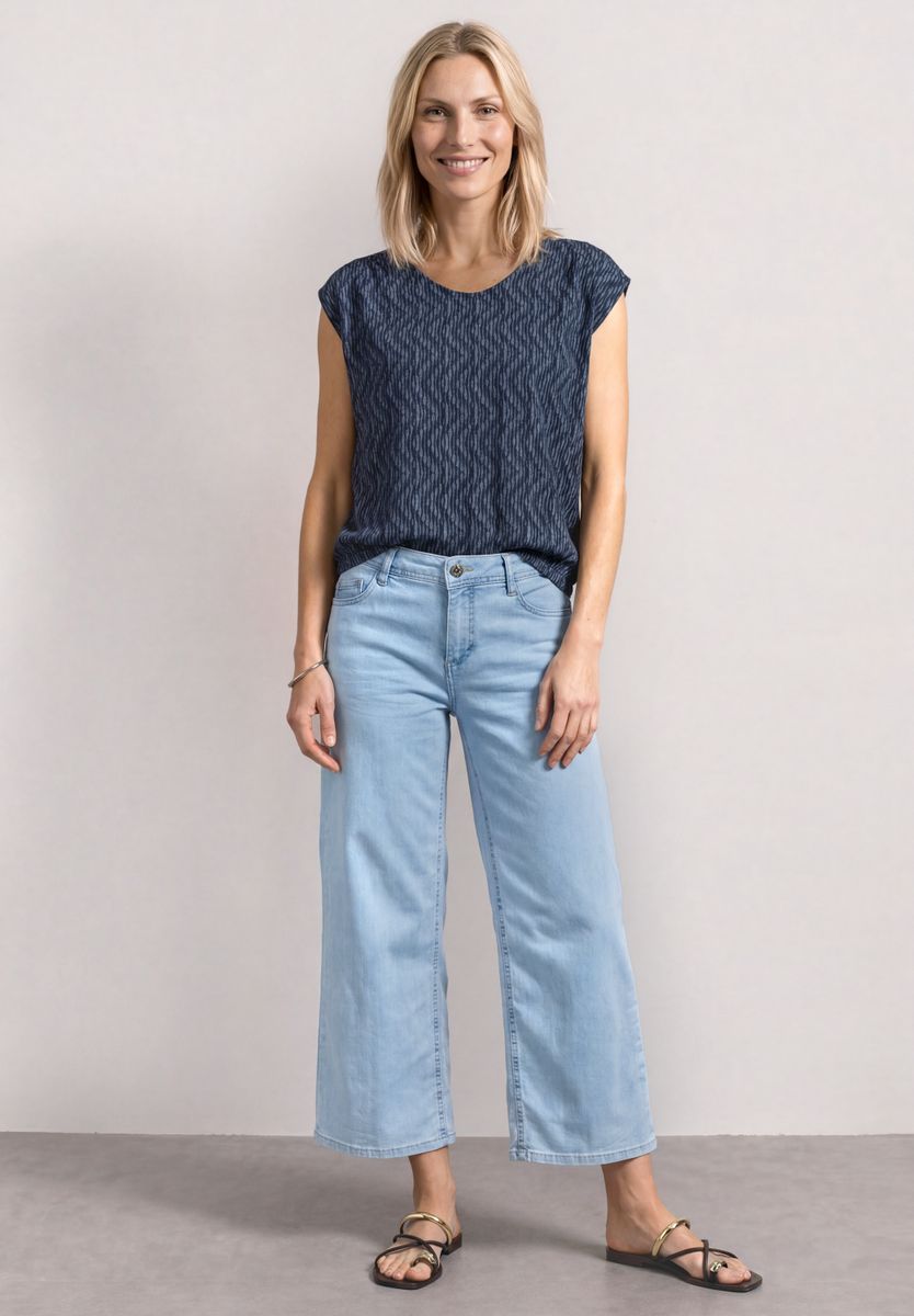 Dropped Shoulder Shirt mit Elastiksaum