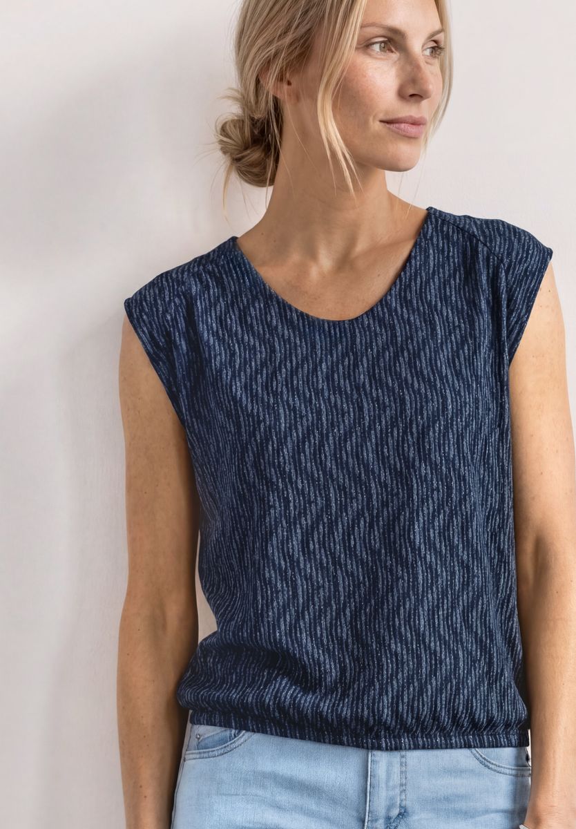 Dropped Shoulder Shirt mit Elastiksaum