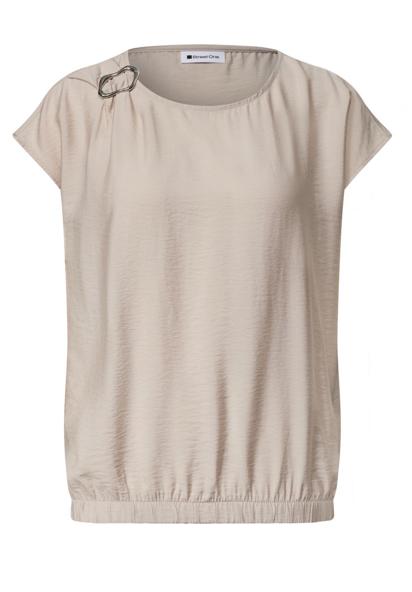 Blusenshirt mit Rundhals und Schnallendetail