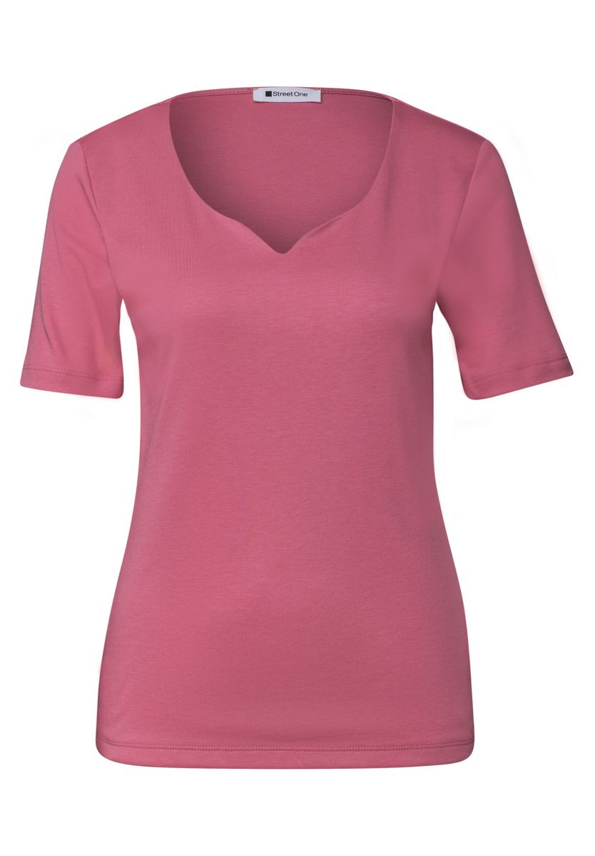 Basic T-Shirt mit Herzausschnitt