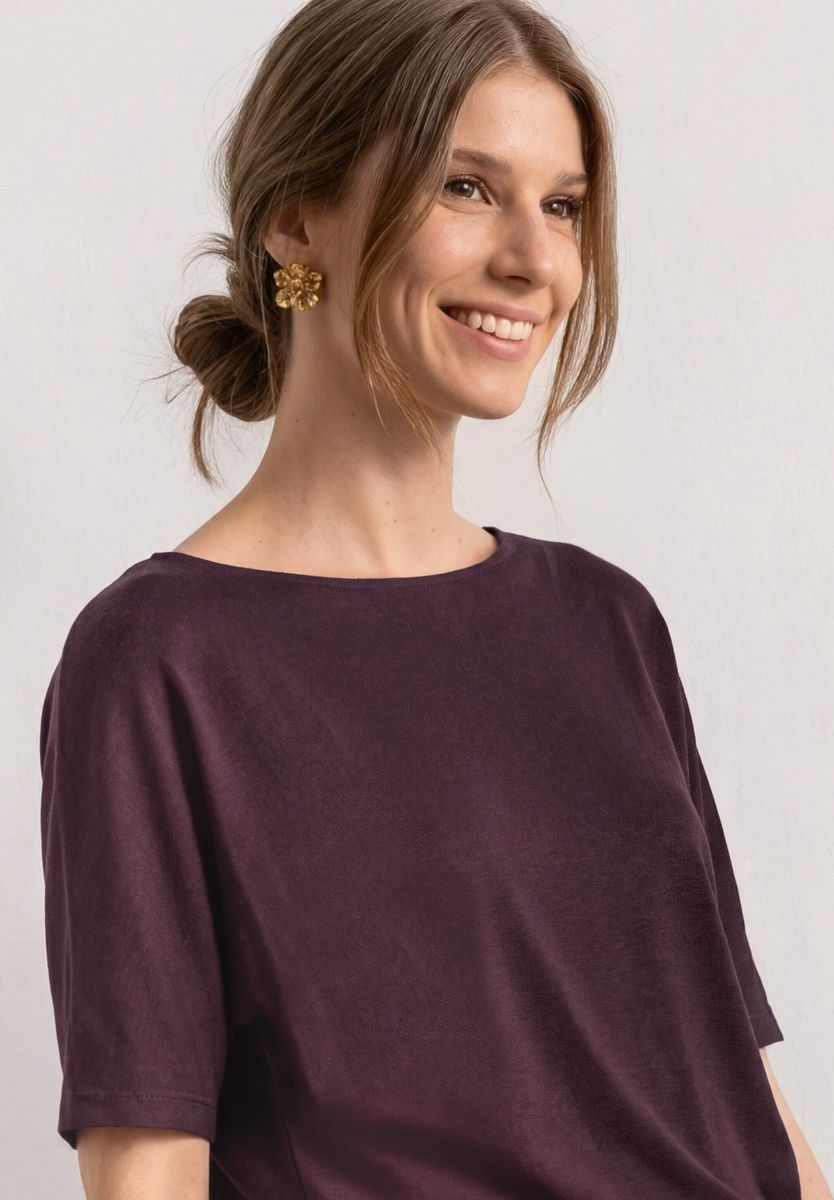 Basic Shirt mit Boat Neck und Elastikbund