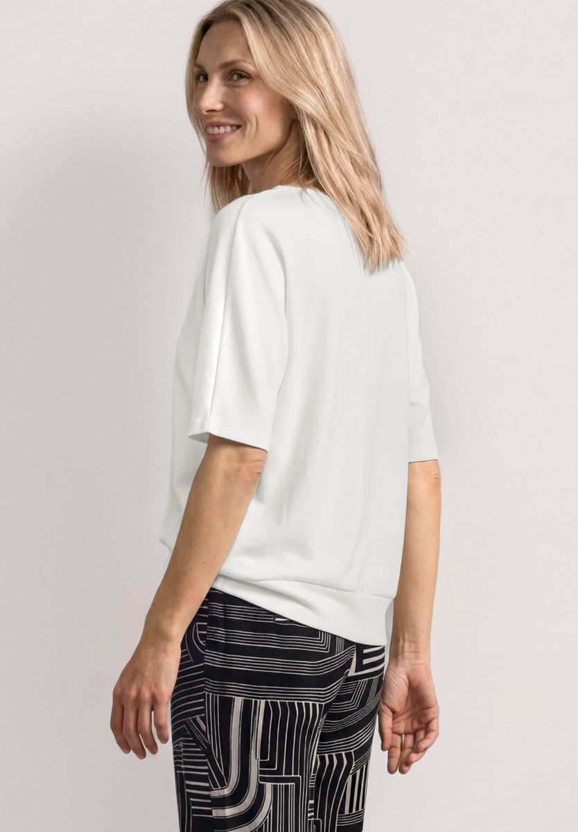 Basic Shirt mit Boat Neck und Elastikbund