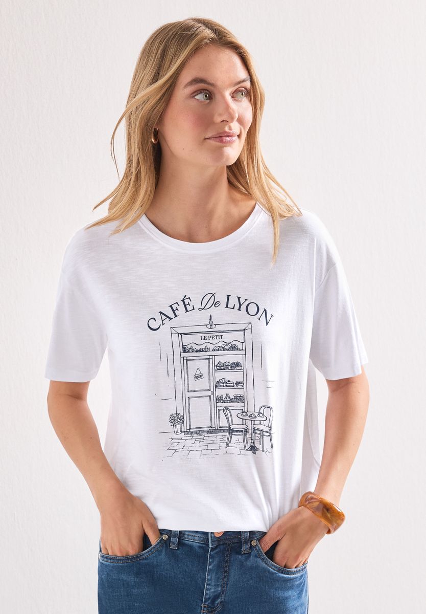 T-Shirt mit Rundhals und Frontprint