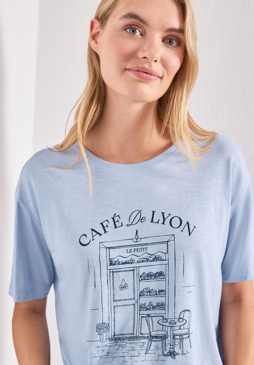 T-Shirt mit Rundhals und Frontprint