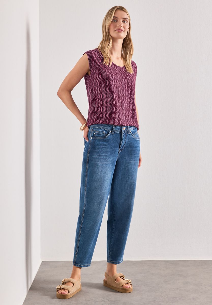 Dropped Shoulder Shirt mit Elastiksaum