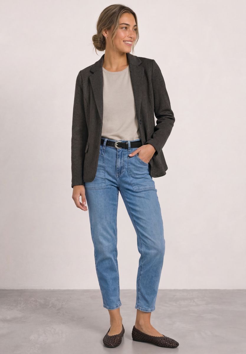 Basic Blazer mit Reverskragen und Dessin