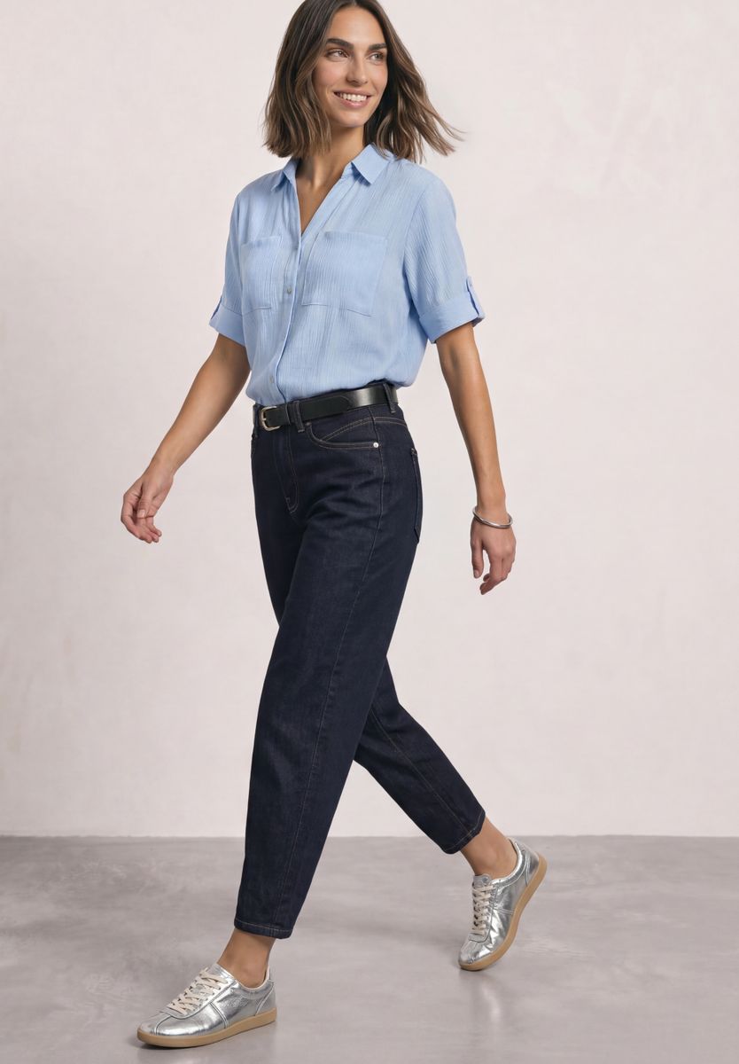 High Waist Barrel Leg Jeans im Loose Fit