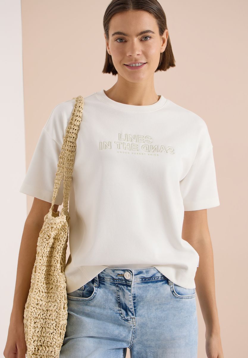 Kurzarm Sweatshirt mit Embroidery