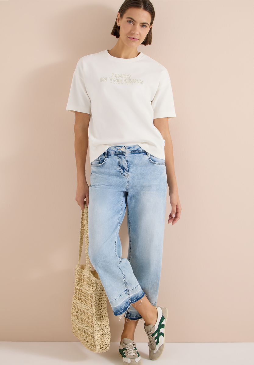 Kurzarm Sweatshirt mit Embroidery