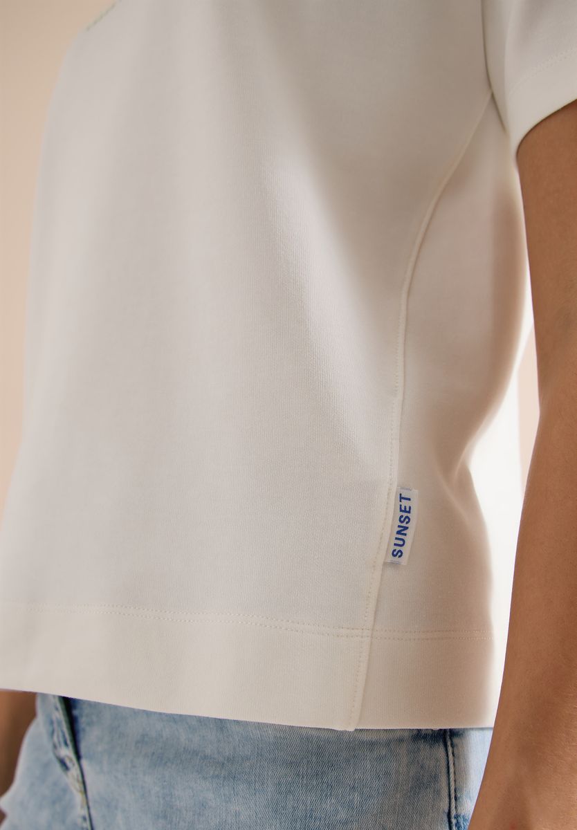 Kurzarm Sweatshirt mit Embroidery
