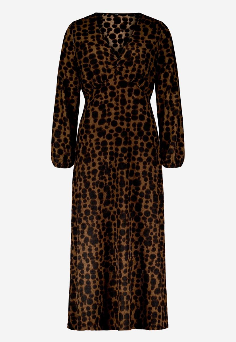 Gemustertes Maxikleid  mit V-Ausschnitt