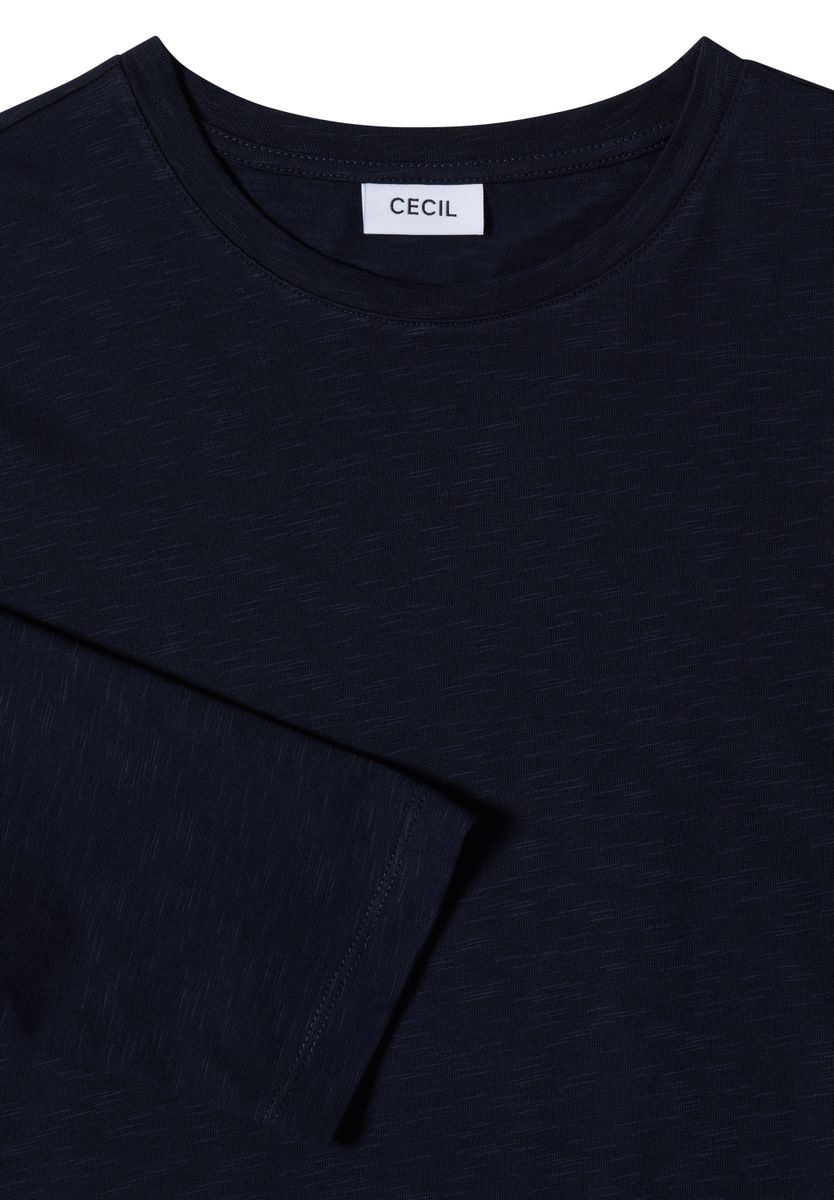 3/4-Arm Shirt mit Rundhals in Unifarbe