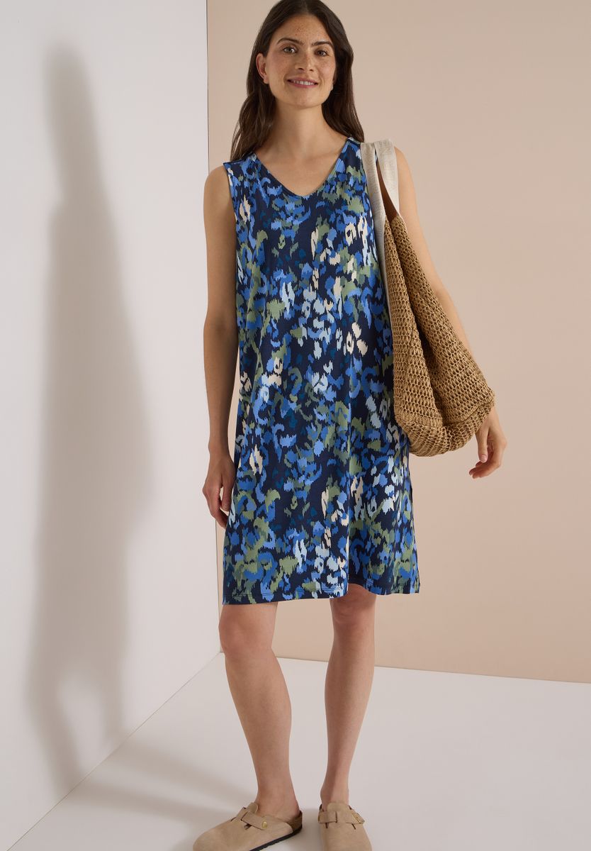 Knielanges Kleid aus Jersey mit Print