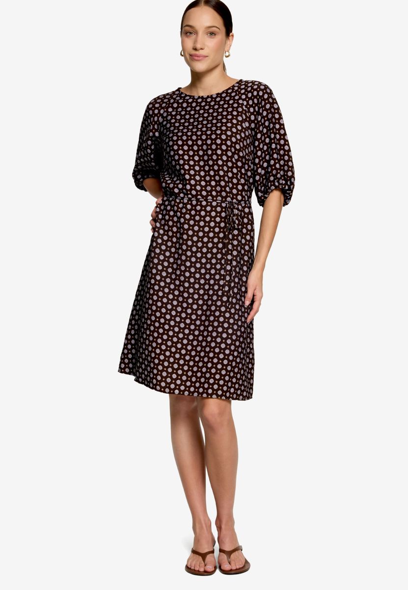 Gemustertes Minikleid mit Bindegürtel