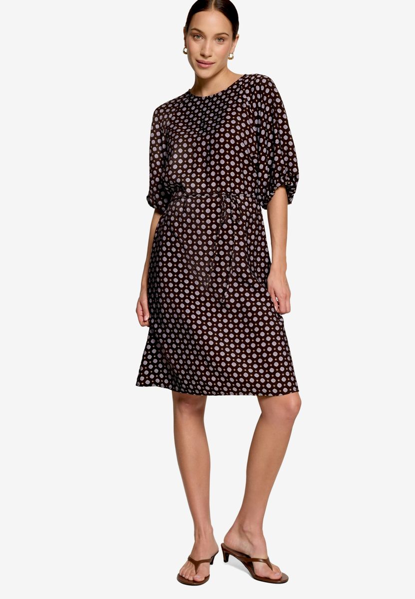 Gemustertes Minikleid mit Bindegürtel