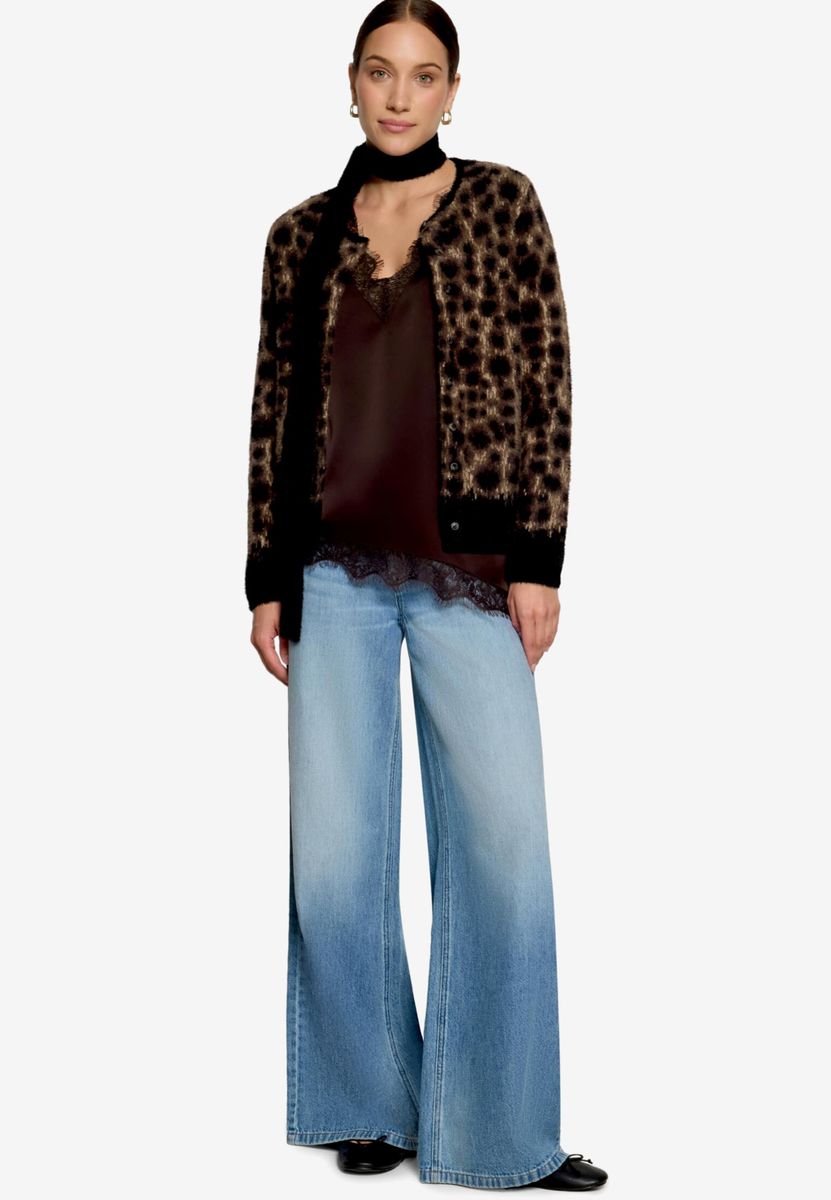 Satin-Top mit Spitze