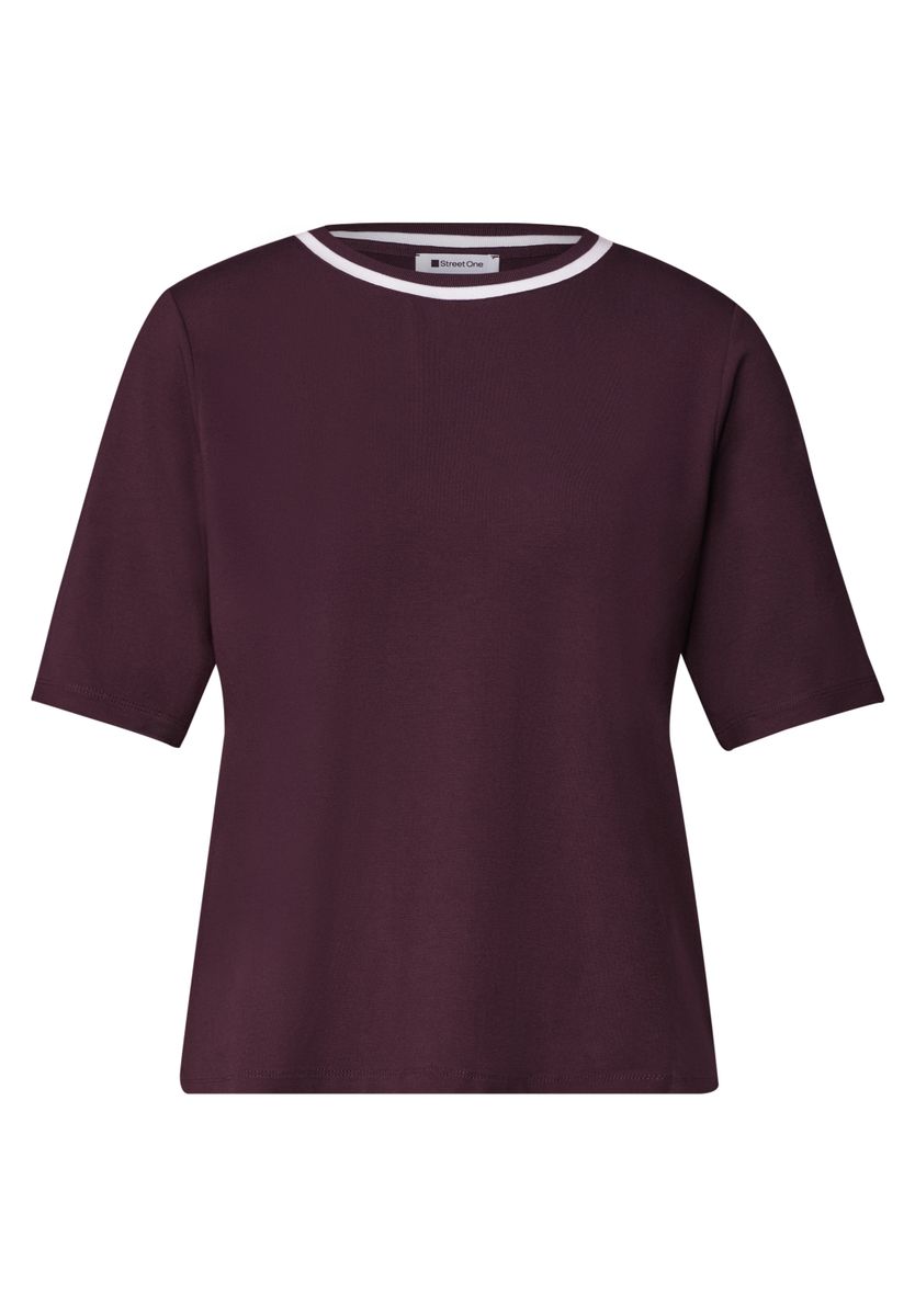 T-Shirt mit Rundhals und Kontrastdetail