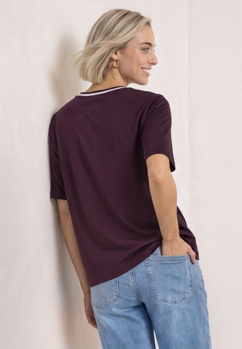 T-Shirt mit Rundhals und Kontrastdetail