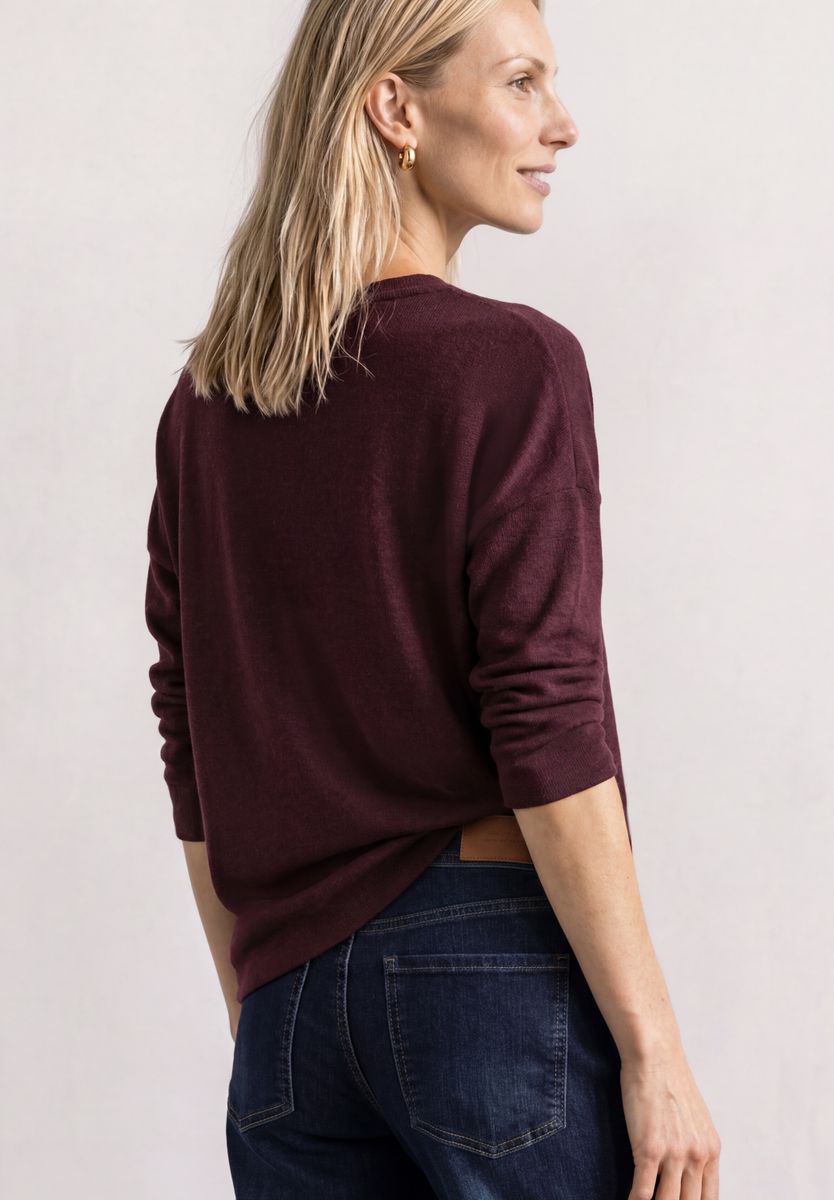 3/4-Arm Shirt in Strick-Optik
